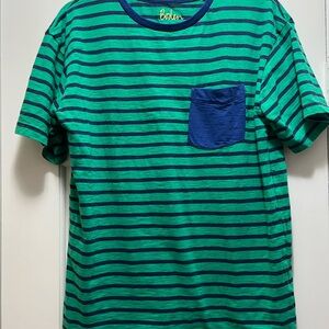 Boden Striped Tee in Blue and Green Size 13-14